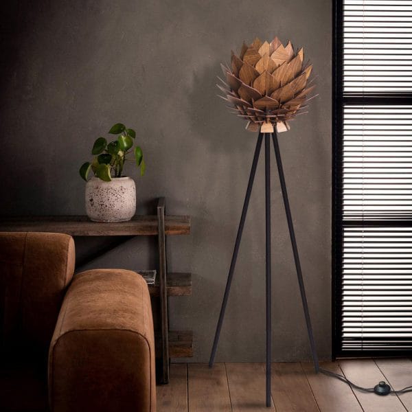 Podna lampa Lotus - orah